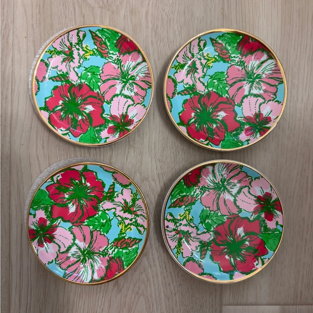 Lilly Pulitzer Ceramic Coaster Set in Big Flirt NWT / NIB